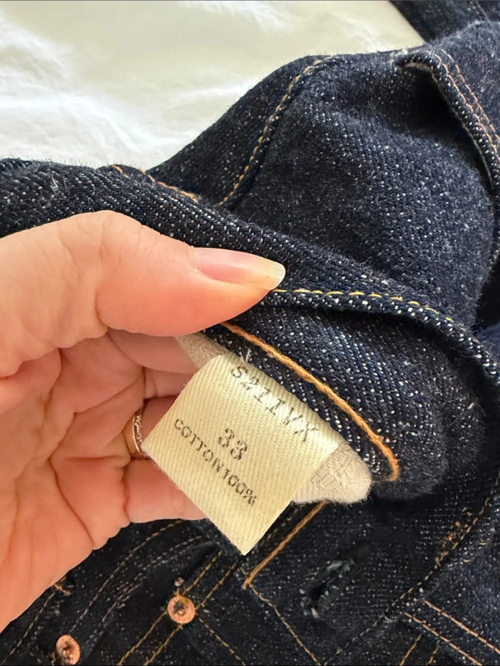 Japanese raw denim Dark Indigo Men’s Jeans - Straight Fit - Picture 4 of 4